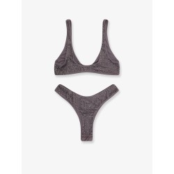 Nylon bikini with all-over rhinestones