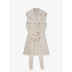 Diafa sleeveless cotton and linen blazer
