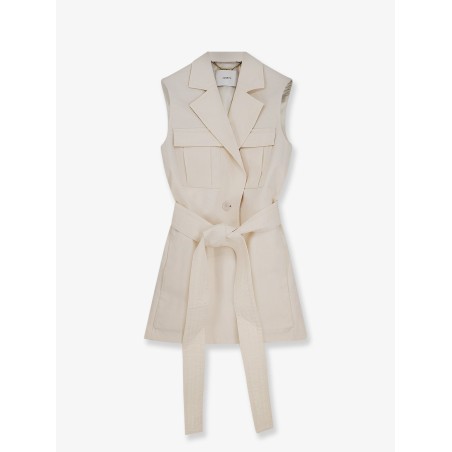 Diafa sleeveless cotton and linen blazer