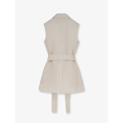 Diafa sleeveless cotton and linen blazer