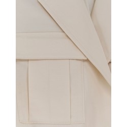 Diafa sleeveless cotton and linen blazer