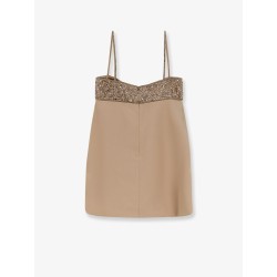 Shyla satin dress with rhinestones detail