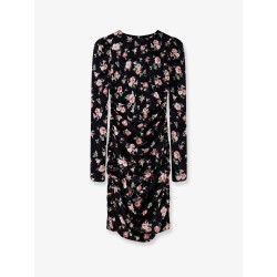 Stretch silk mini dress with iconic print