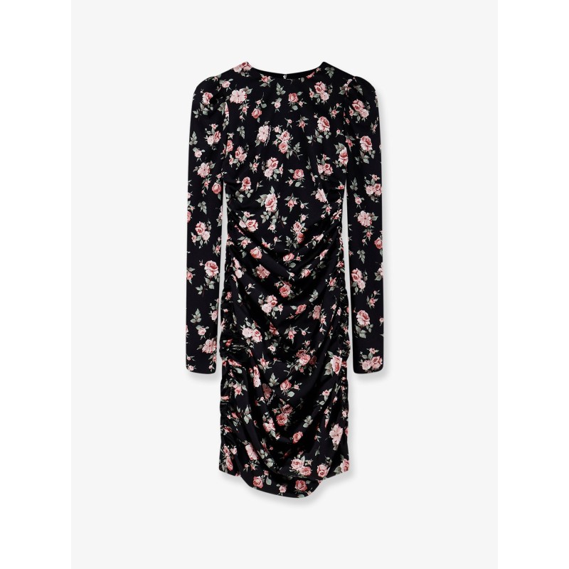 Stretch silk mini dress with iconic print