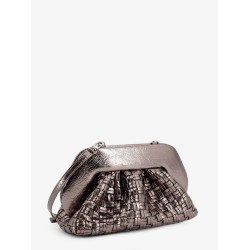 Laminated leather Tia shoulder bag with woven pattern