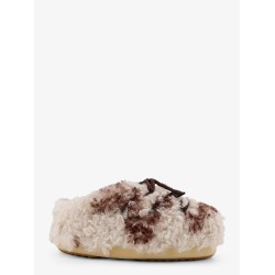 Low faux fur sandals