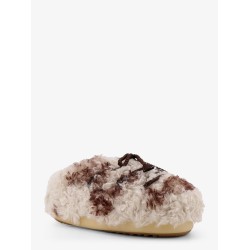 Low faux fur sandals