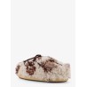 Low faux fur sandals
