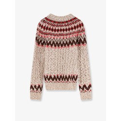 Jacquard wool blend sweater with geometric pattern