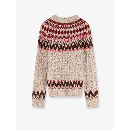 Jacquard wool blend sweater with geometric pattern