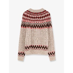 Jacquard wool blend sweater with geometric pattern