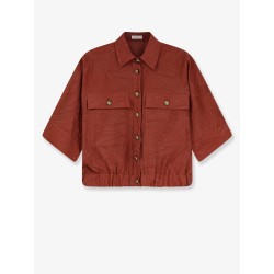 Cotton blend shirt with embroidery