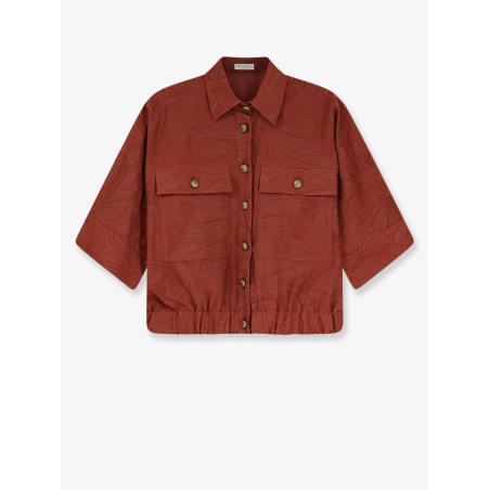 Cotton blend shirt with embroidery