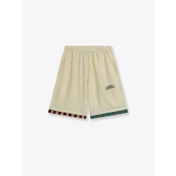 Viscose blend bermuda shorts with logo print