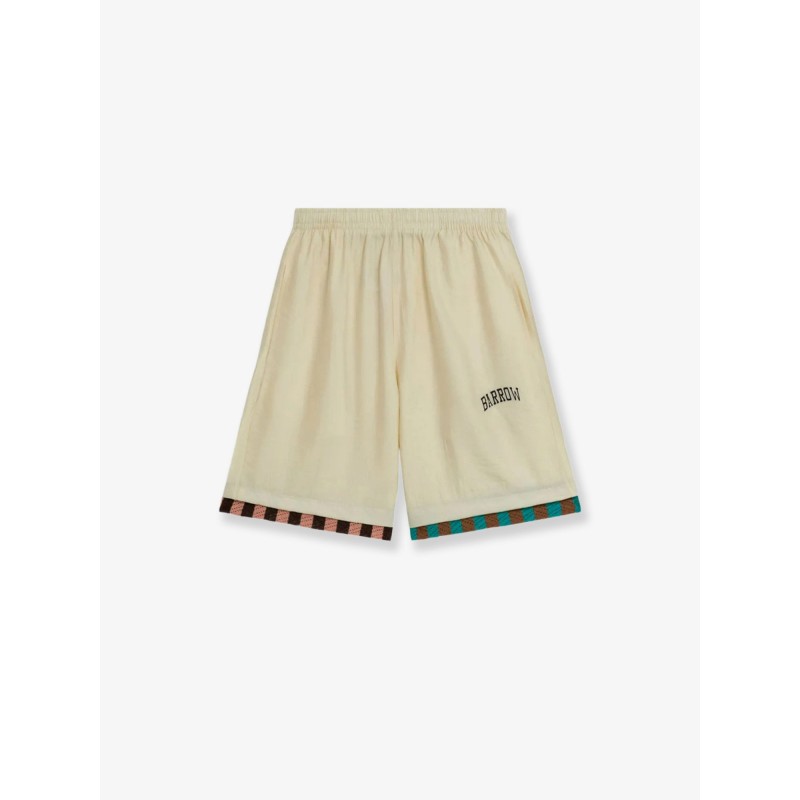 Viscose blend bermuda shorts with logo print