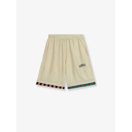 Viscose blend bermuda shorts with logo print