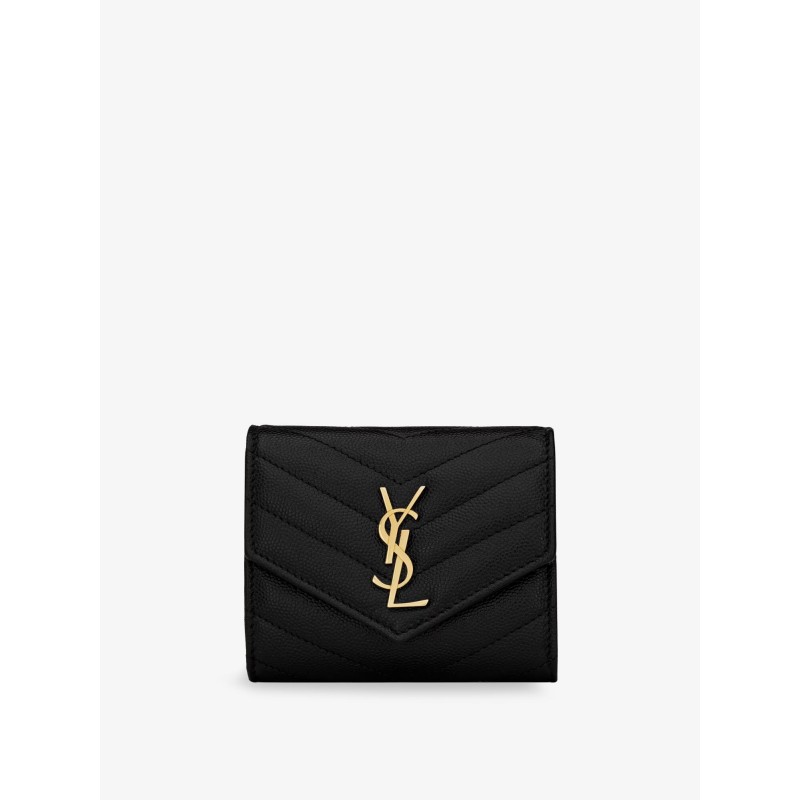 Quilted leather wallet with Cassandre logo