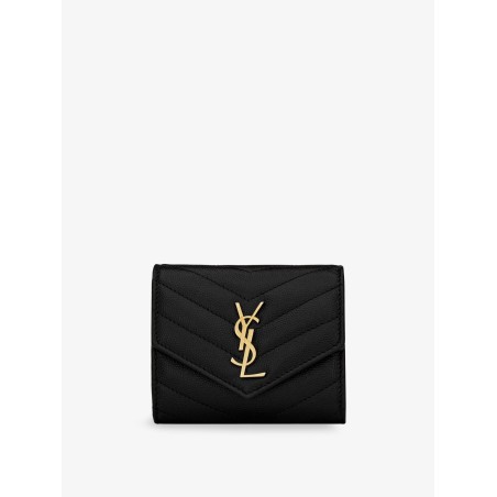 Quilted leather wallet with Cassandre logo