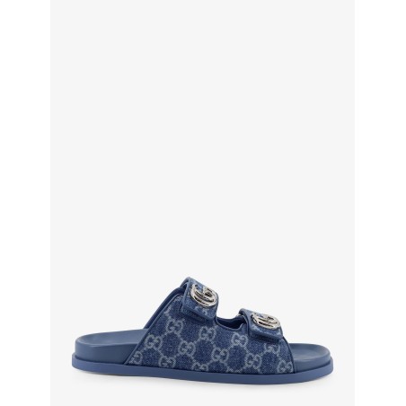 Laser GG denim sandals with all-over GG motif