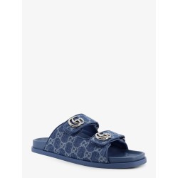 Laser GG denim sandals with all-over GG motif