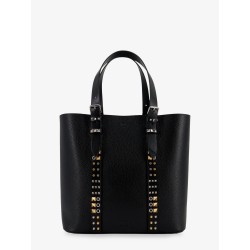 Leather shoulder bag with iconic studs