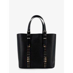Leather shoulder bag with iconic studs