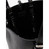 Leather shoulder bag with iconic studs