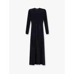 Long viscose dress with GG crystals