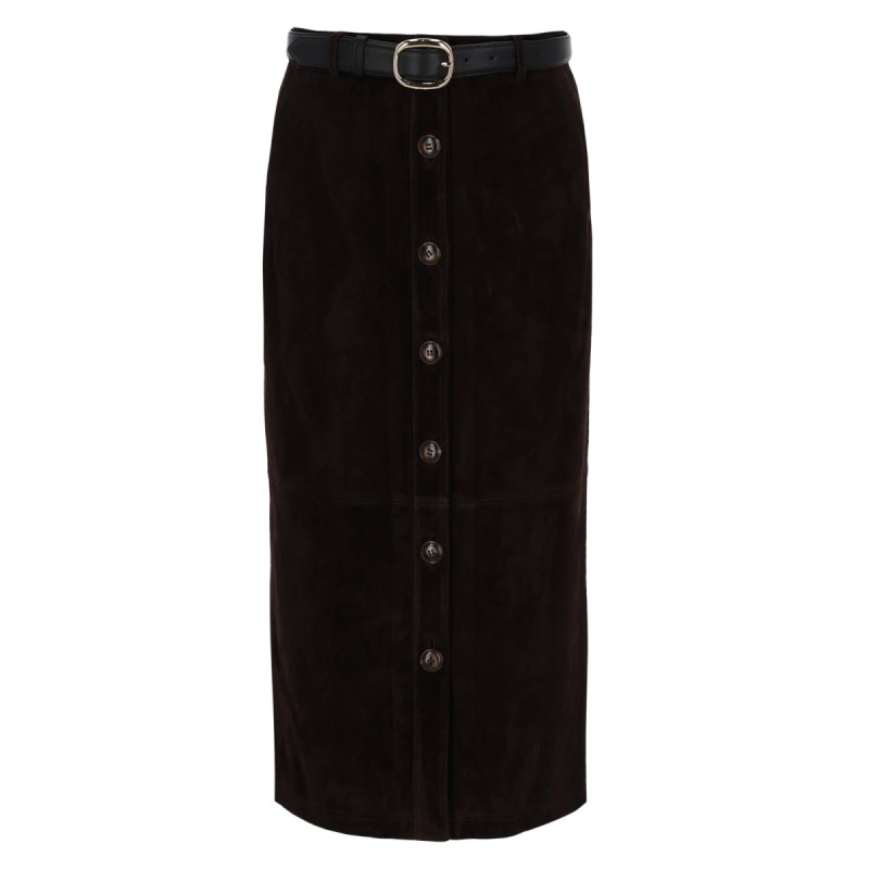 SUEDE MIDI SKIRT