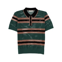PERFORATED "MERCY STRIPE" POLO SHIRT