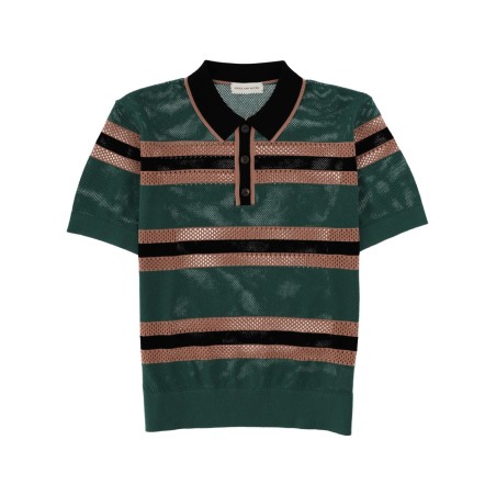 PERFORATED "MERCY STRIPE" POLO SHIRT