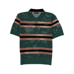 PERFORATED "MERCY STRIPE" POLO SHIRT