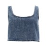DENIM CROP TOP WITH RHINESTONES
