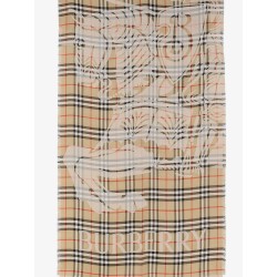 Wool and silk blend scarf with check pattern