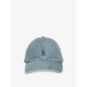Denim hat with embroidered logo