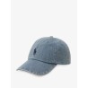 Denim hat with embroidered logo