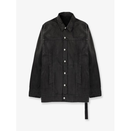 Waxed black denim jacket
