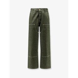 Double Knee green denim trousers