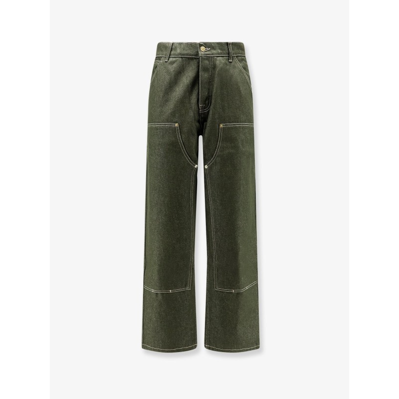 Double Knee green denim trousers