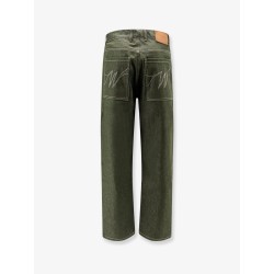 Double Knee green denim trousers