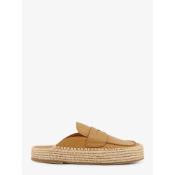 Belinda leather and raffia sandals