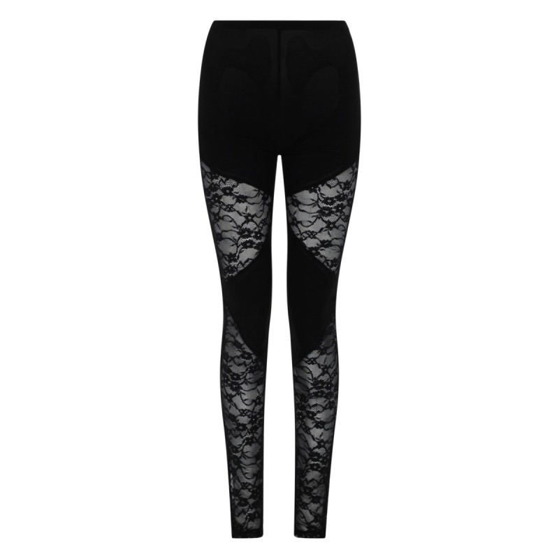 PATCHWORK LEGGINGS WITH LACE INSERTS