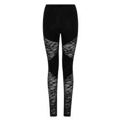 PATCHWORK LEGGINGS WITH LACE INSERTS