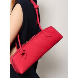 Teckel Medium suede shoulder bag