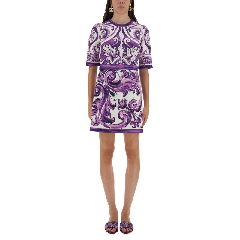 MAJOLICA PRINT MINI DRESS