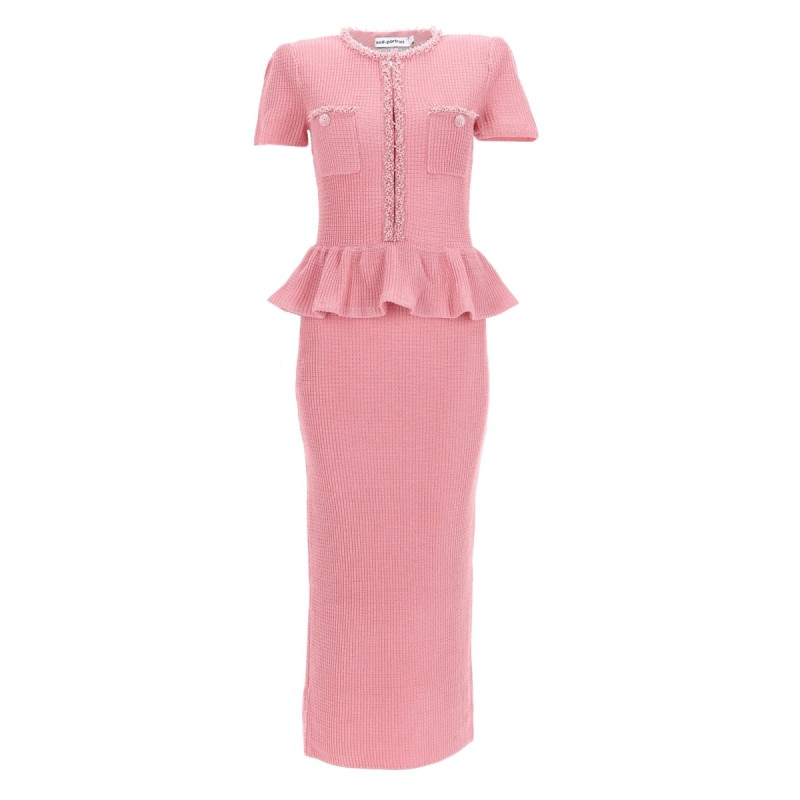 MIDI DRESS WITH PEPLUM AND BEADING