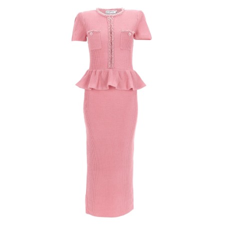 MIDI DRESS WITH PEPLUM AND BEADING