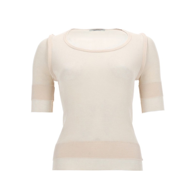 "TROMPE L'OEIL" VISCOSE AND SILK TOP