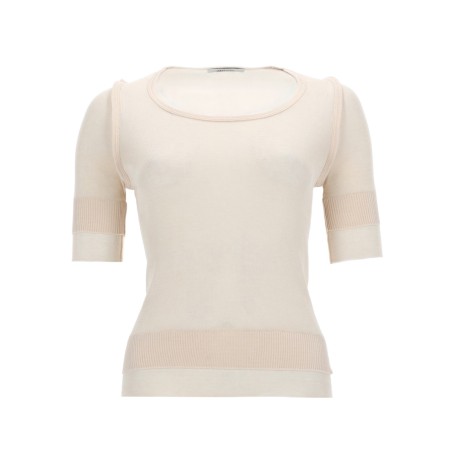 "TROMPE L'OEIL" VISCOSE AND SILK TOP