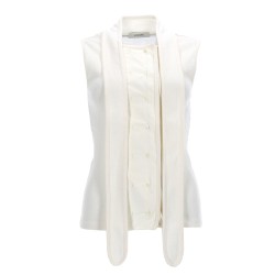 ASYMMETRICAL RIBBED TOP WITH SCARF